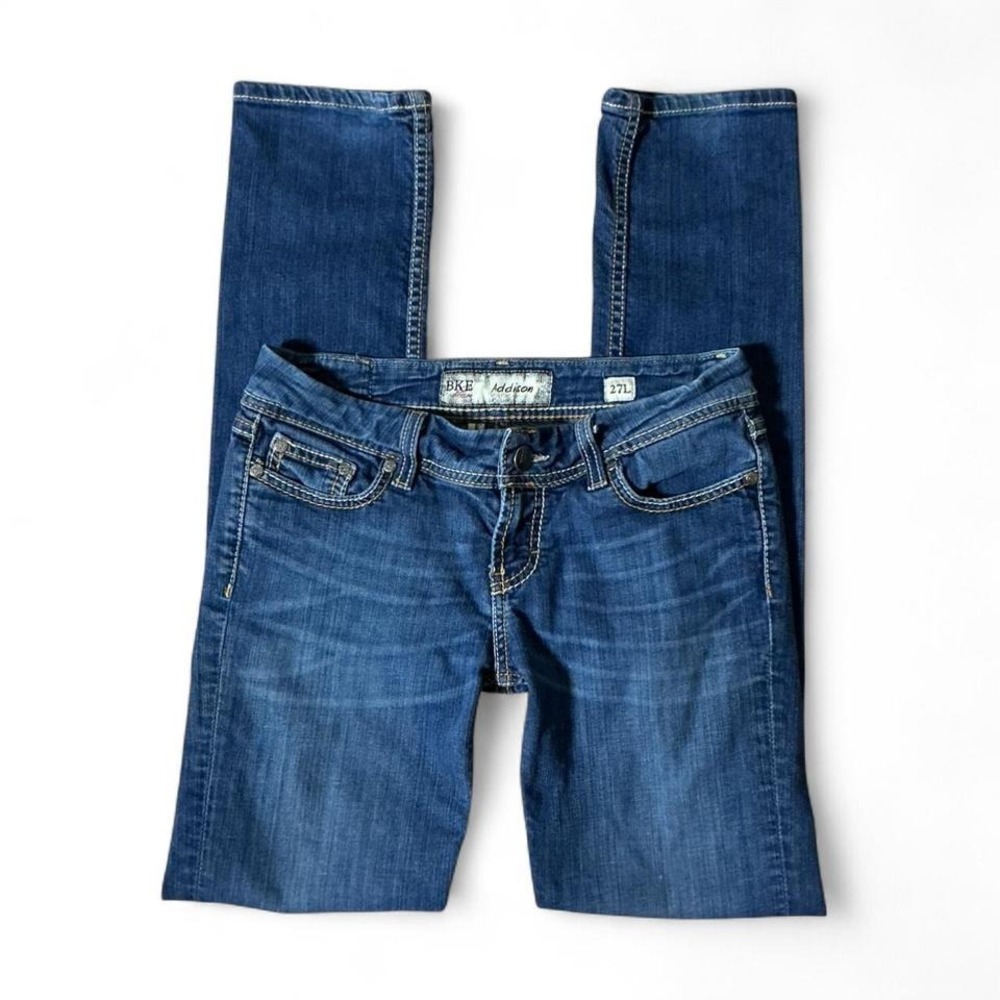 Y2K BKE Addison Skinny Jeans Medium Wash Low Rise Stretch‎ Denim BK10183L 27L